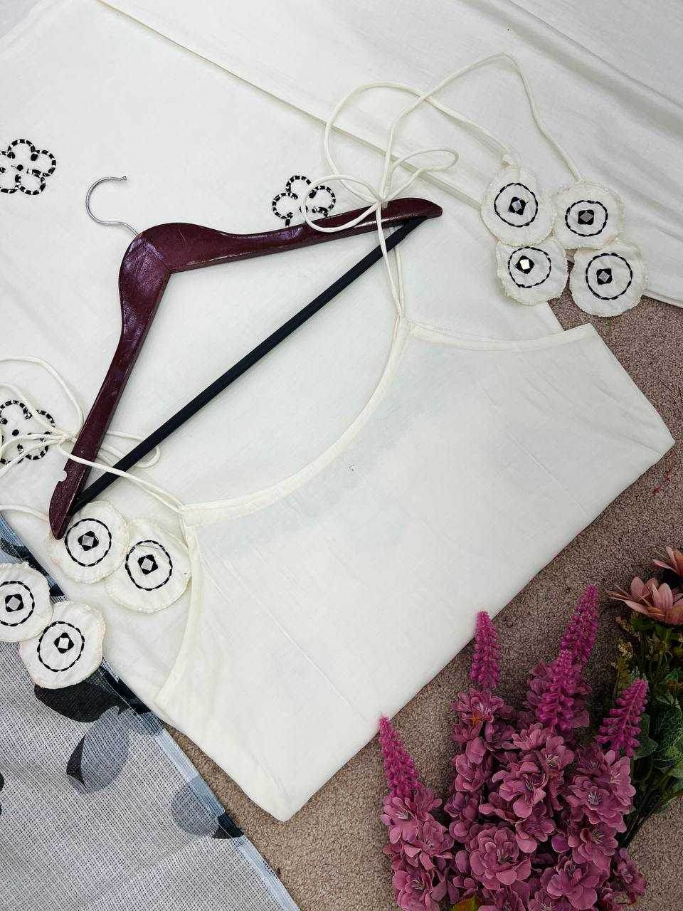 Heavy Roman Silk Mirror Work Sleeveless Kurti - MYLUXURY LANE ENTERPRISE